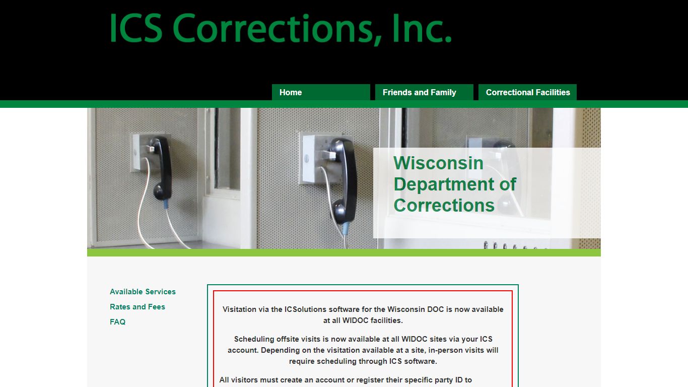 ICS Corrections, Inc. | Wisconsin Department of Corrections